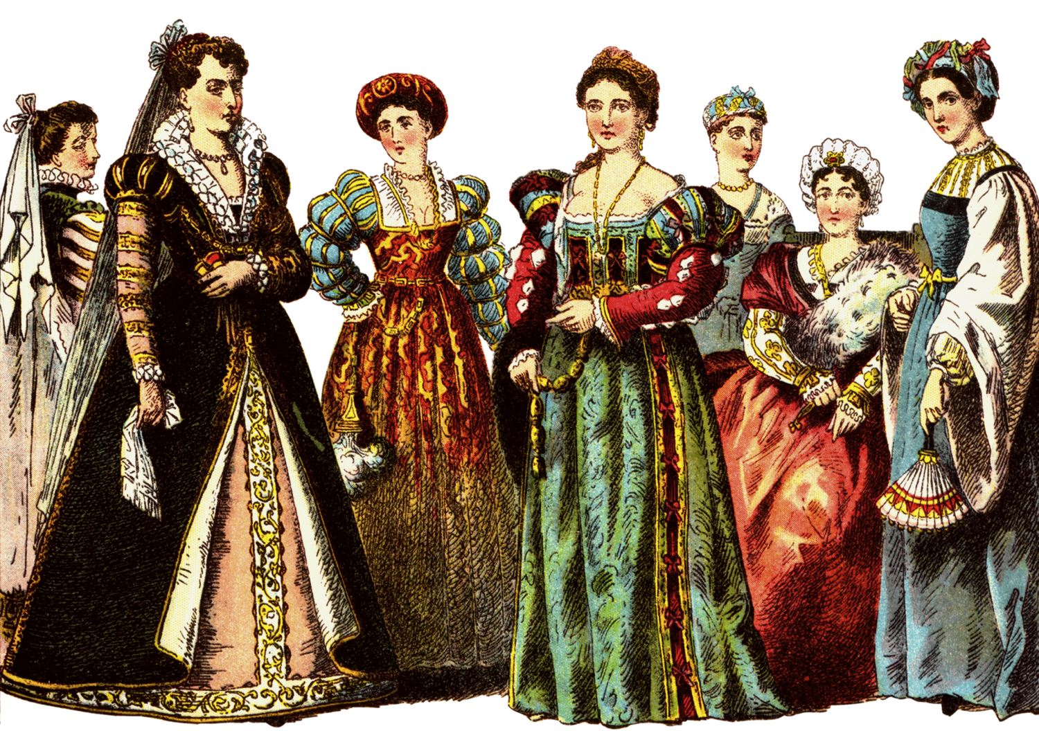 Renaissance clothing from fashion in Italy 