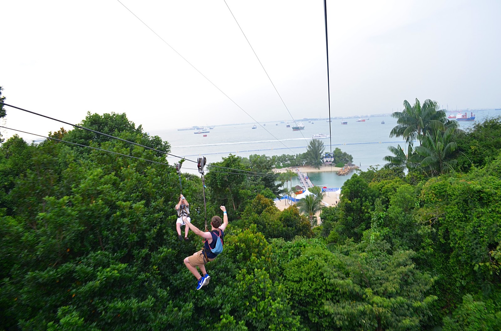 Ziplining Singapore Sentosa Island