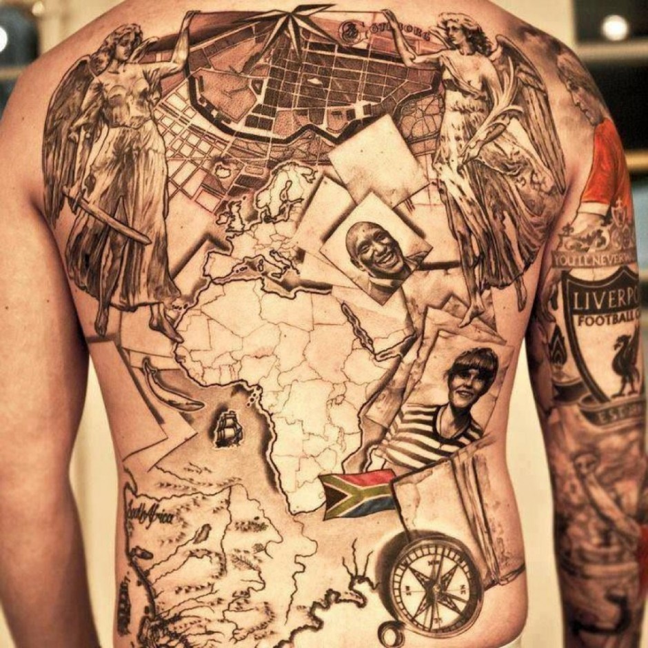 world map wrist travel tattoo