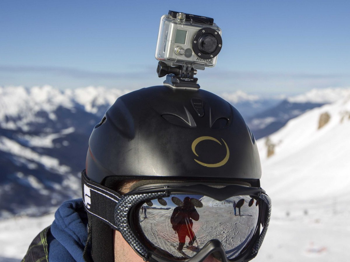 Gopro camera on helmet