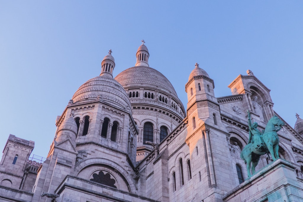 The Basilica of Sacre-Coeur in the Montmatre Village 
