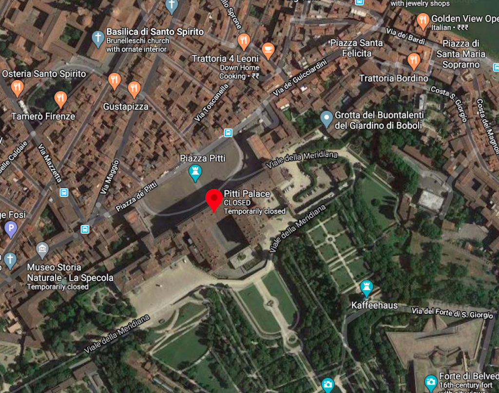 Satellite view of Palazzo Pitti