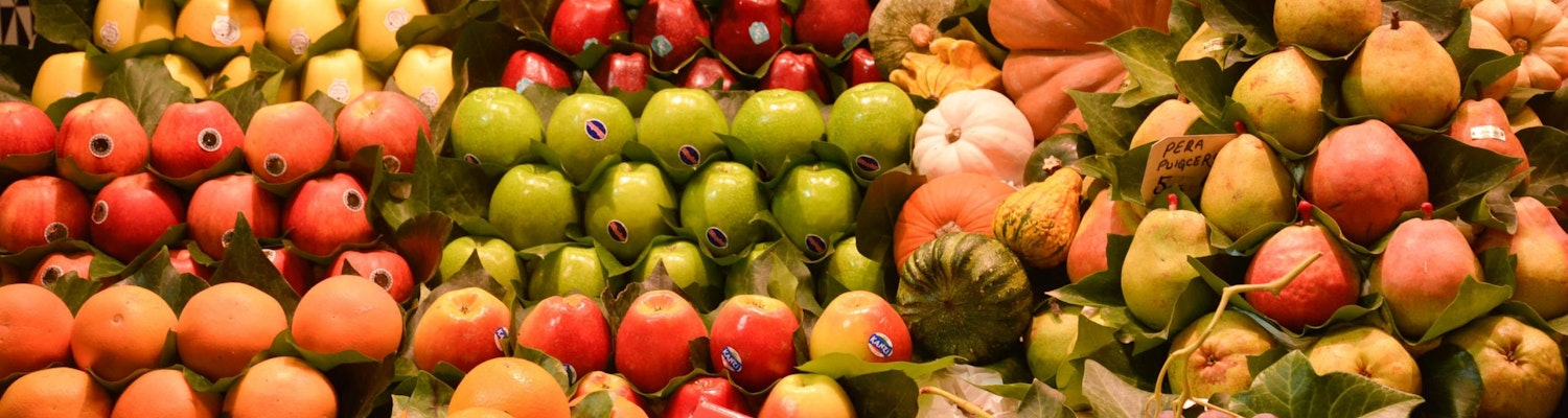 Fruit stall in La Boqueria