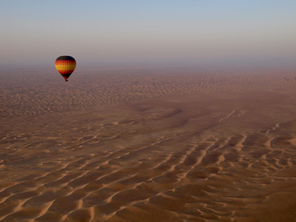 Hot air balloon in the desert