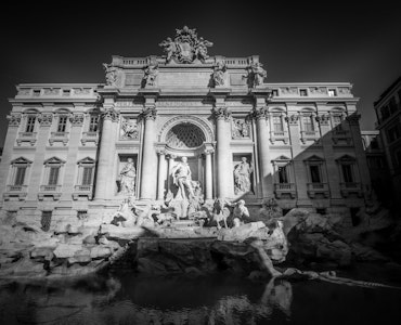 Monochrome of the Trevi Fountain in Rome