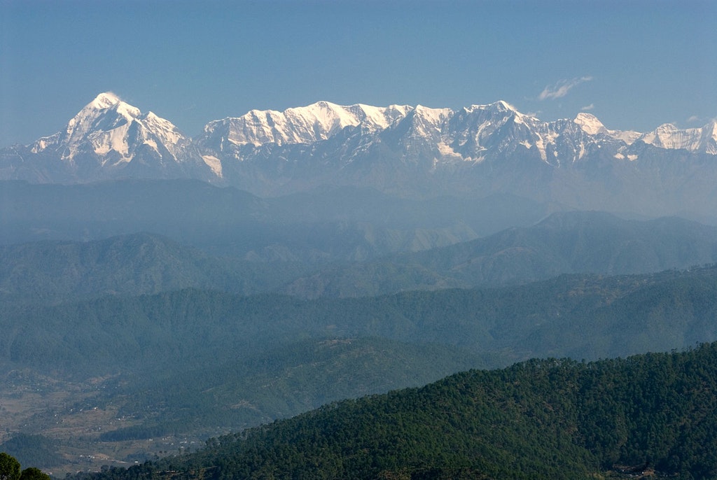 View of Trishul and Nanda Devi peaks from Kasauni
