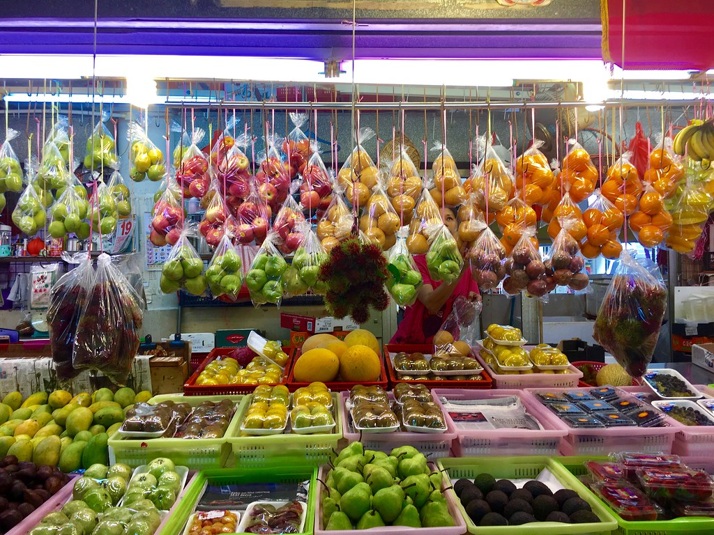 A fruit stall at the Tiong Bahru market in Singapore