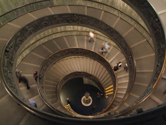 Spiral stairs at the  Vatican museum (Museums with Virtual tour)