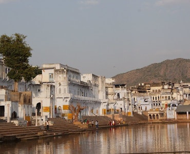 A few of the 52 ghats around Pushkar lake