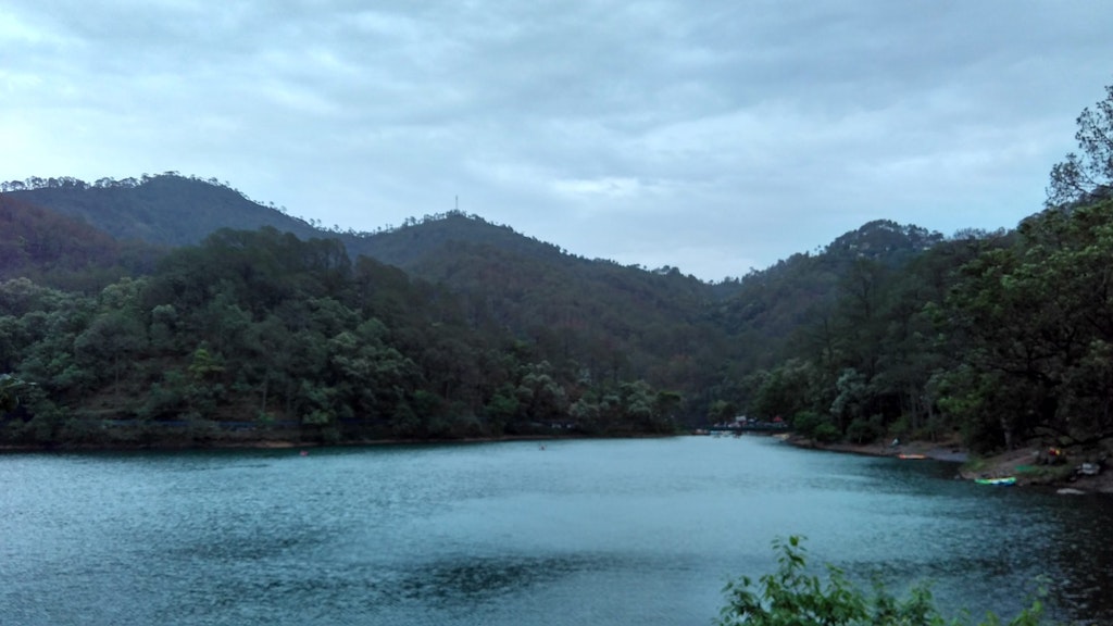 View of romantic Bhimtal lake