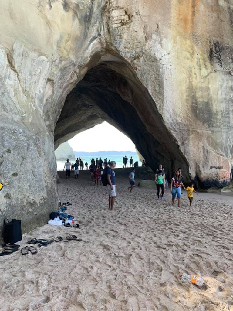At the cathedral cove