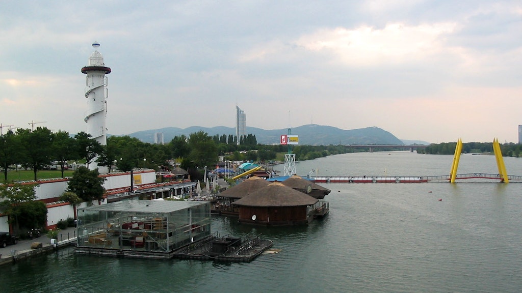 The Donaustadt beach in the city of Vienna