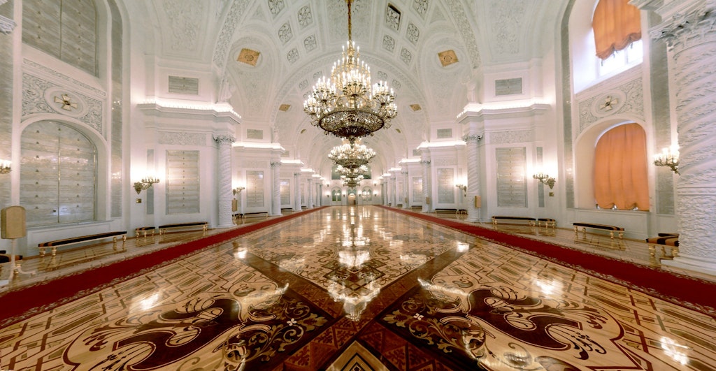 Interior of The Georgievsky hall in Grand Kremlin palace