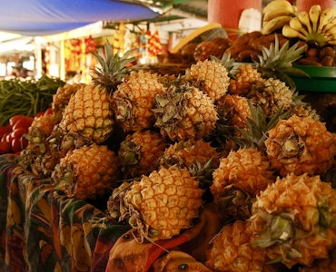 A set of pineapples at Mauritian streets