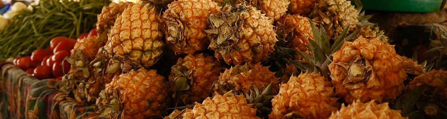 A set of pineapples at Mauritian streets
