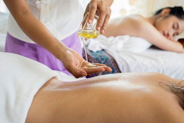 Thai massage with essential oil