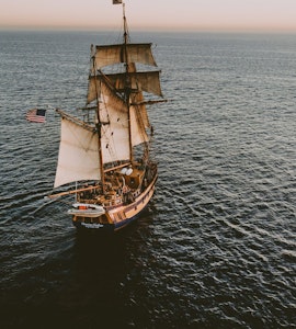 A ship sailing on the ocean