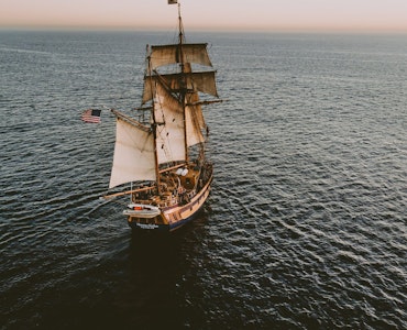 A ship sailing on the ocean