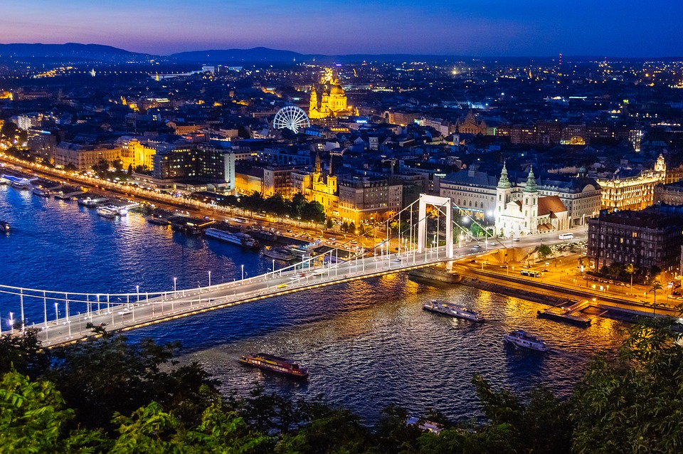 The night view of Budapest