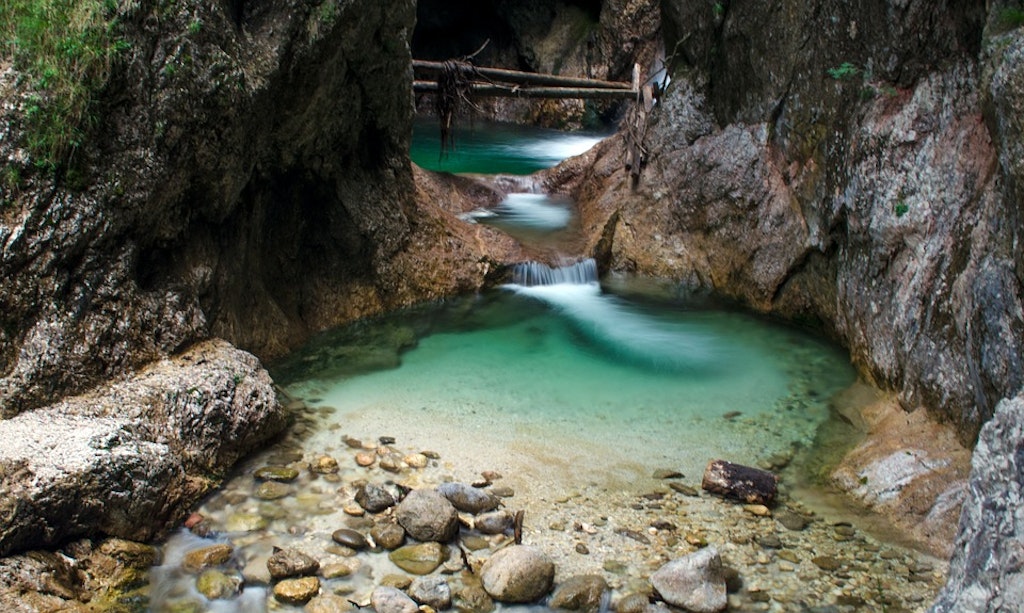 Pool in a Canyoning trail 