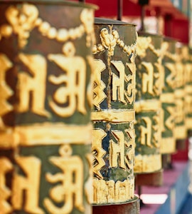 Prayer wheels in Bhutan