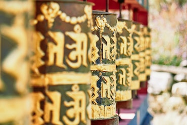 Prayer wheels in Bhutan