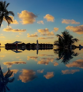 Evening sunset view of Maldives