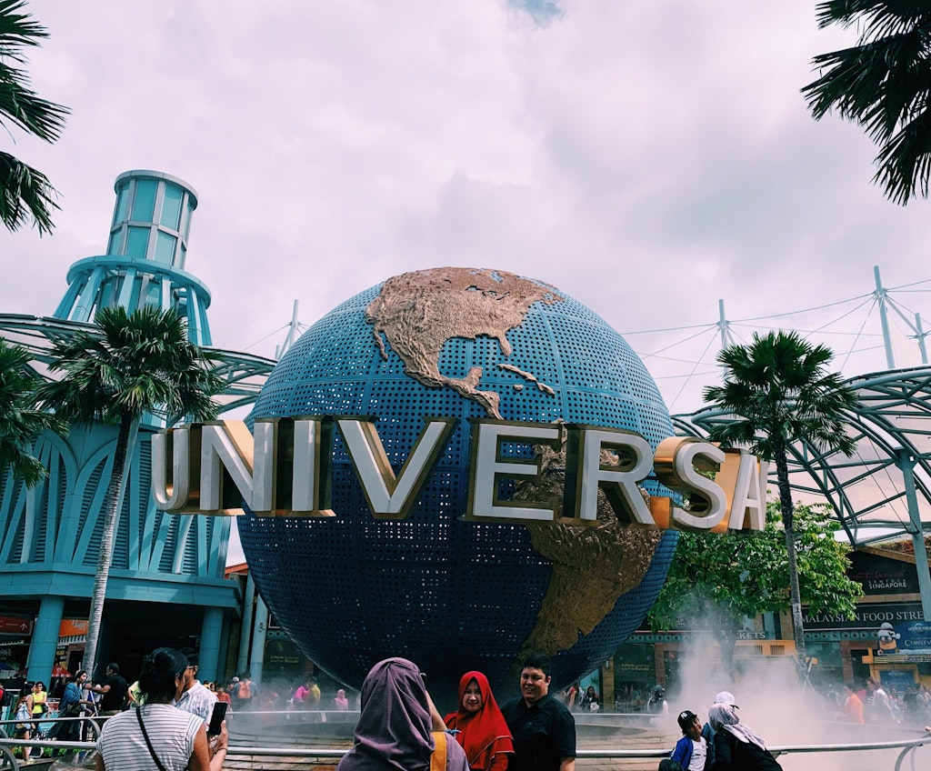 The globe in front of Universal Studios in Singapore