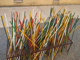A mix of color sticks placed by many people as a symbol of equality
