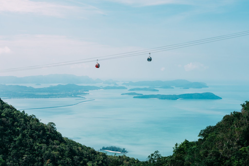 A view of cable car ride from the sky bridge, Langkawi