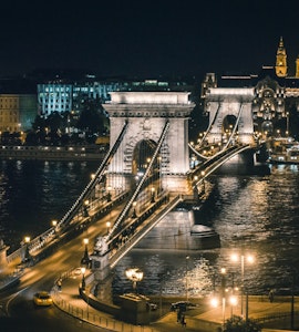 Amazing night view of Budapest in lights