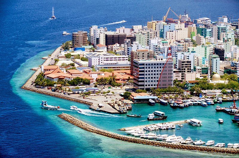An aerial view of Male City 

