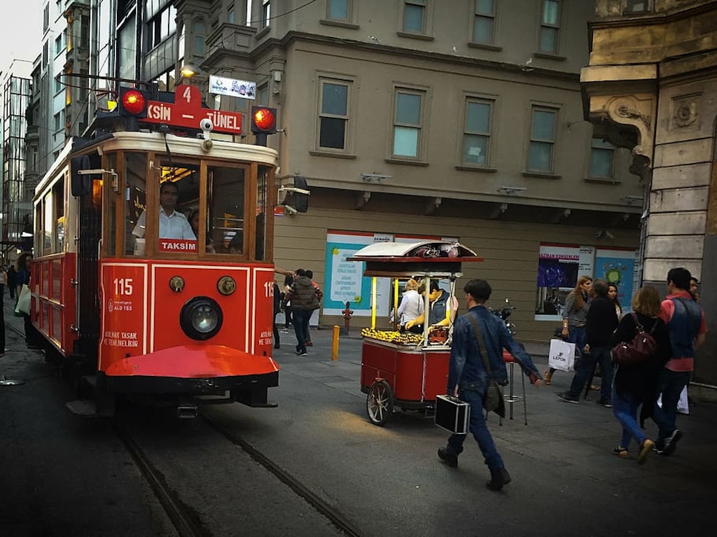 the oldest tram system in Taksim