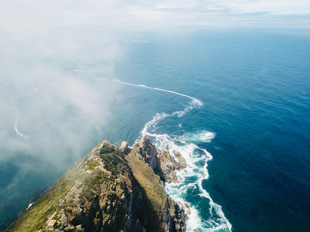 aerial view of cape of good hope, the cape point