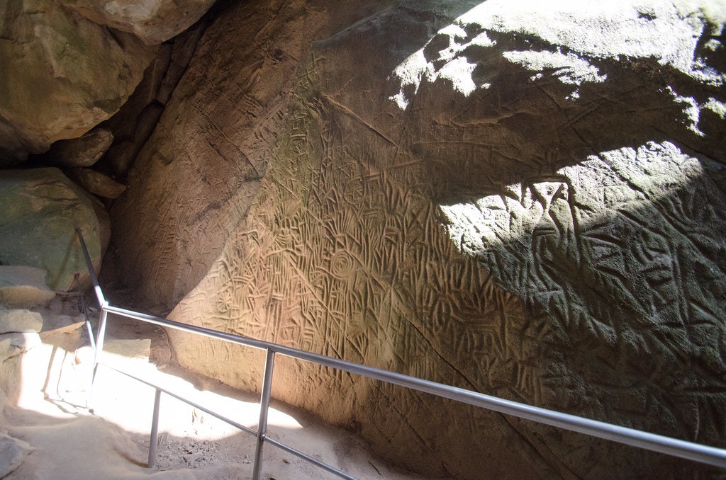 Inscriptions on the caves