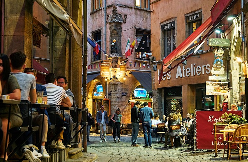 A view of the streets of Gourmet restaurants in Lyon