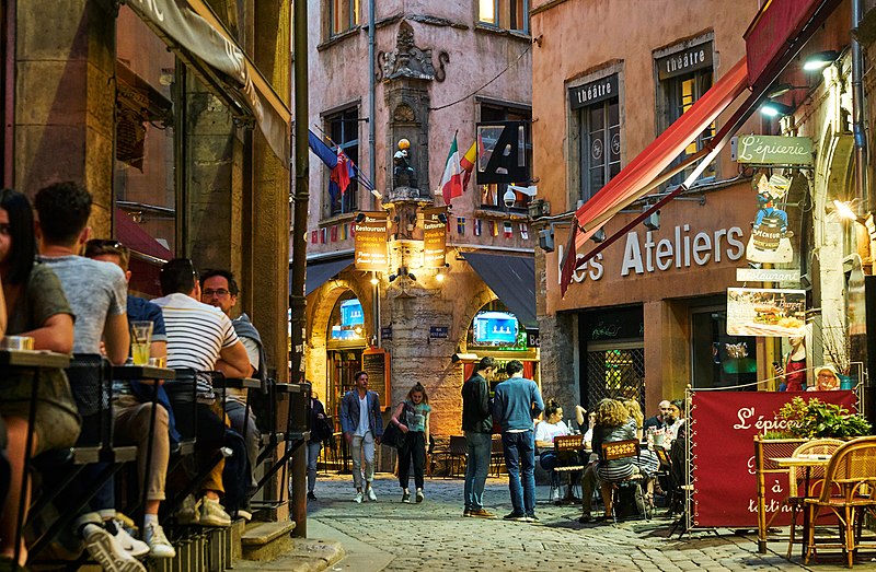 A view of the streets of Gourmet restaurants in Lyon