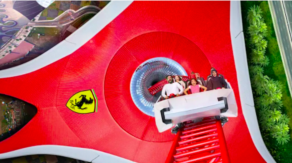 A view of Rollercoaster ride in Ferrari world