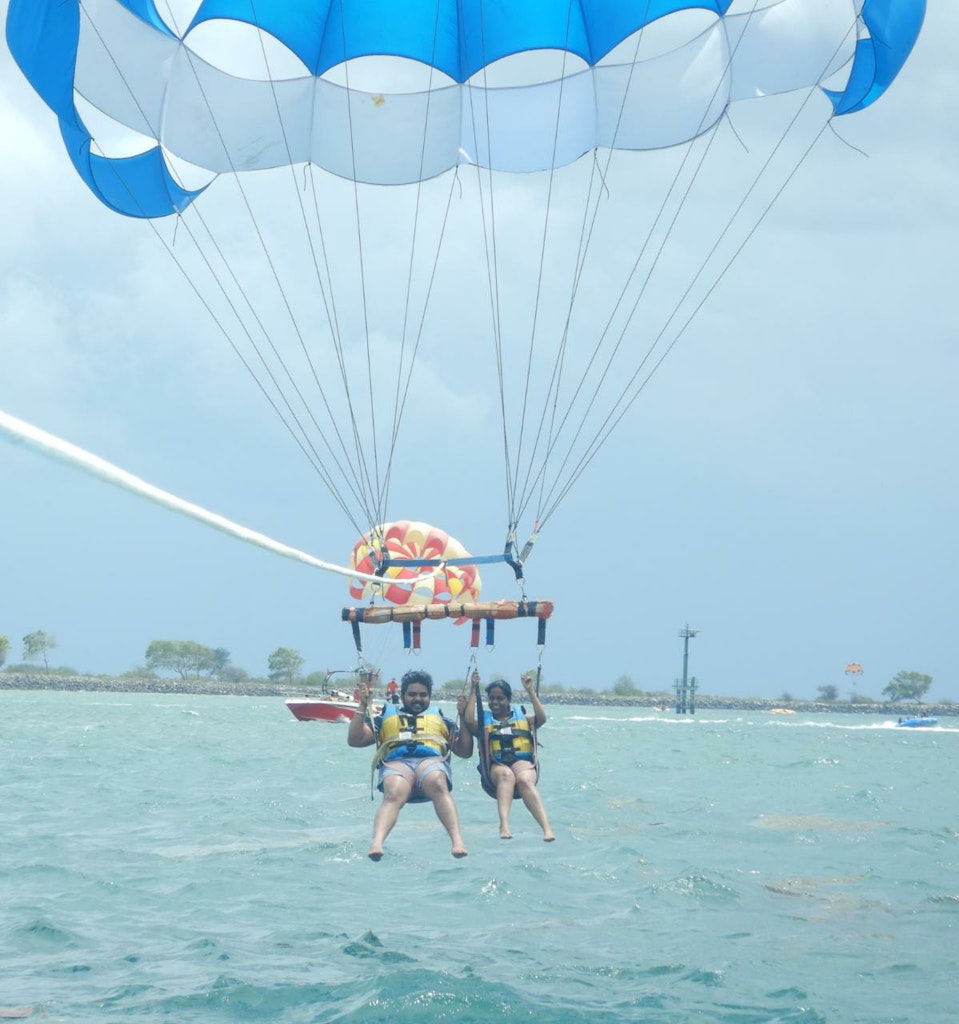The thrilling parasailing activity
