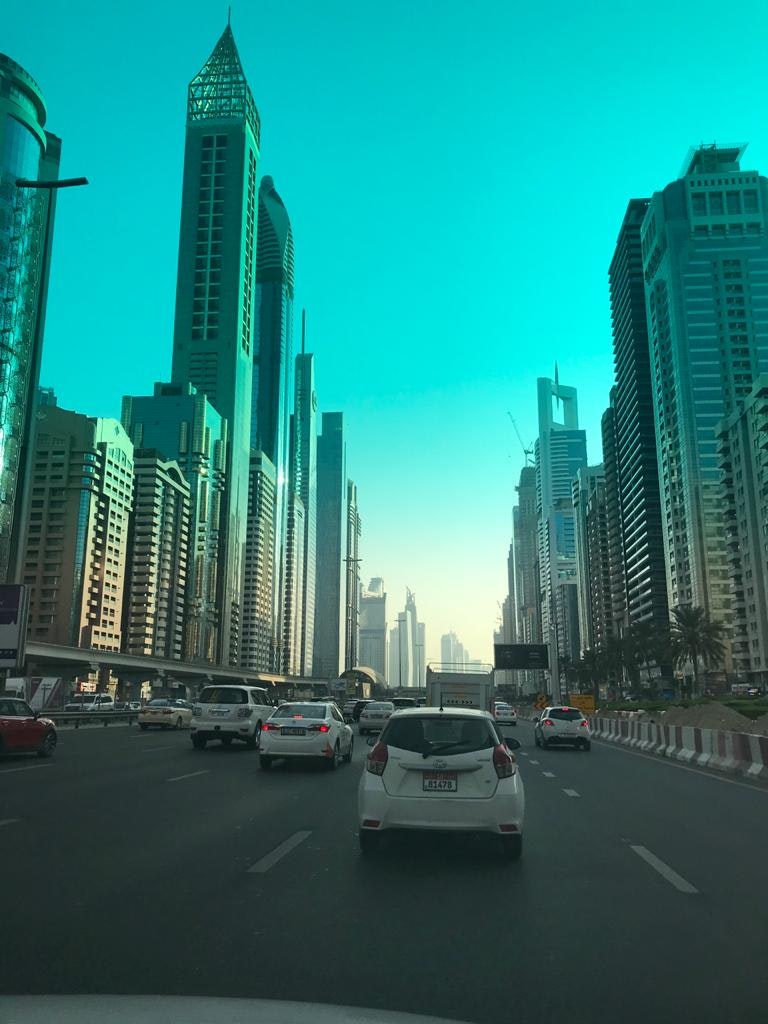 A beautiful picture of the sky touching buildings in Dubai