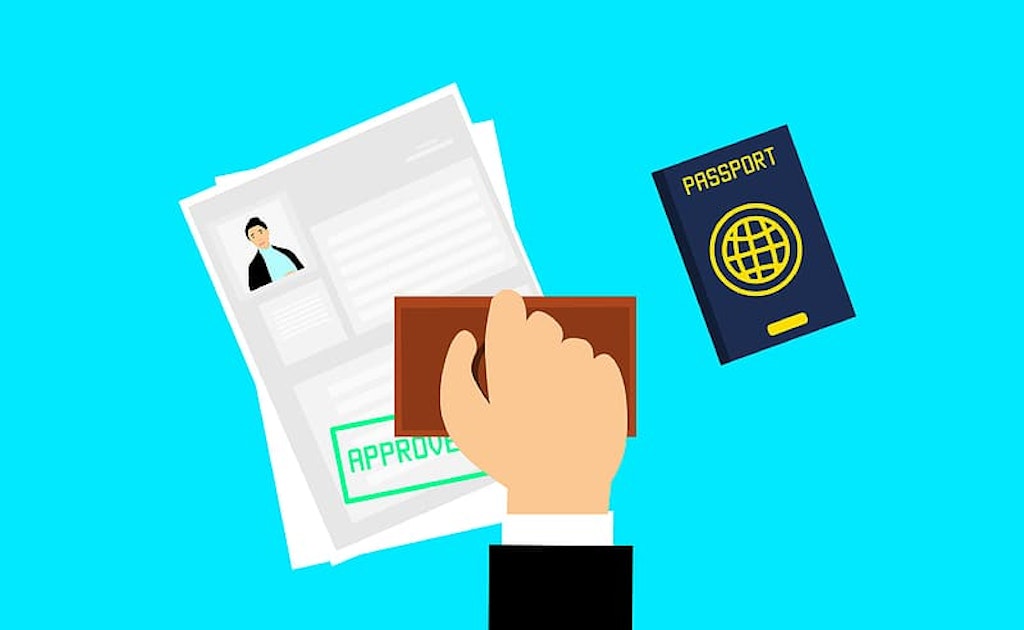 A picture illustrating the Visa approval
