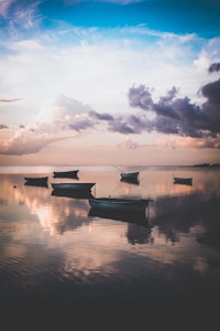 An amazing picture of the boats in Mauritius