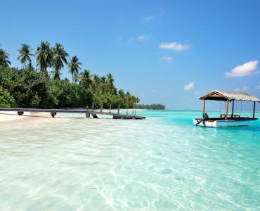 A picture of a beach in the Maldives