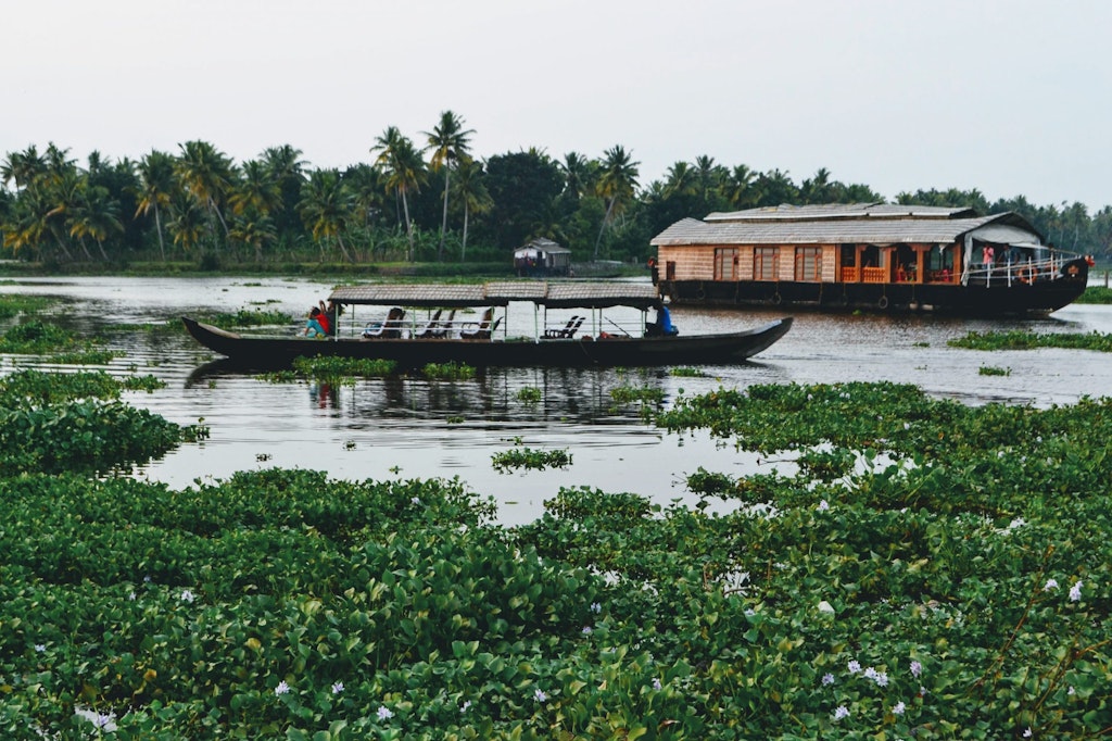 Two boats in a lake in Kerala