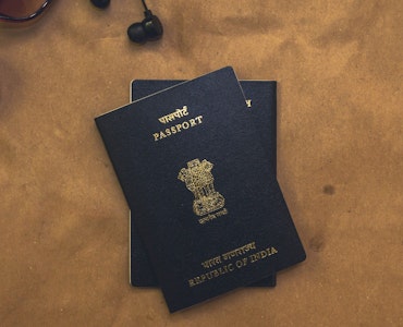 A picture of two Indian passports