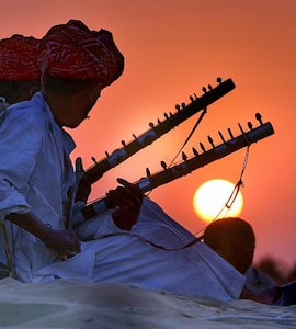 artists performing music at Rajasthan