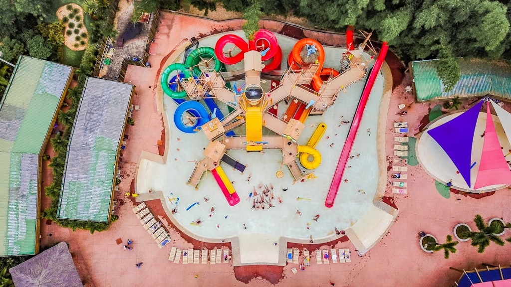Top view of the water parks in Delhi
