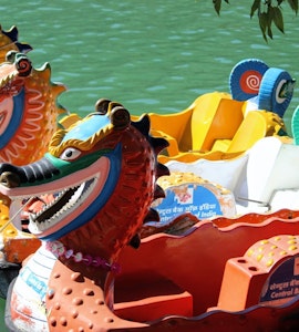 Dragon boats at the water parks in Delhi