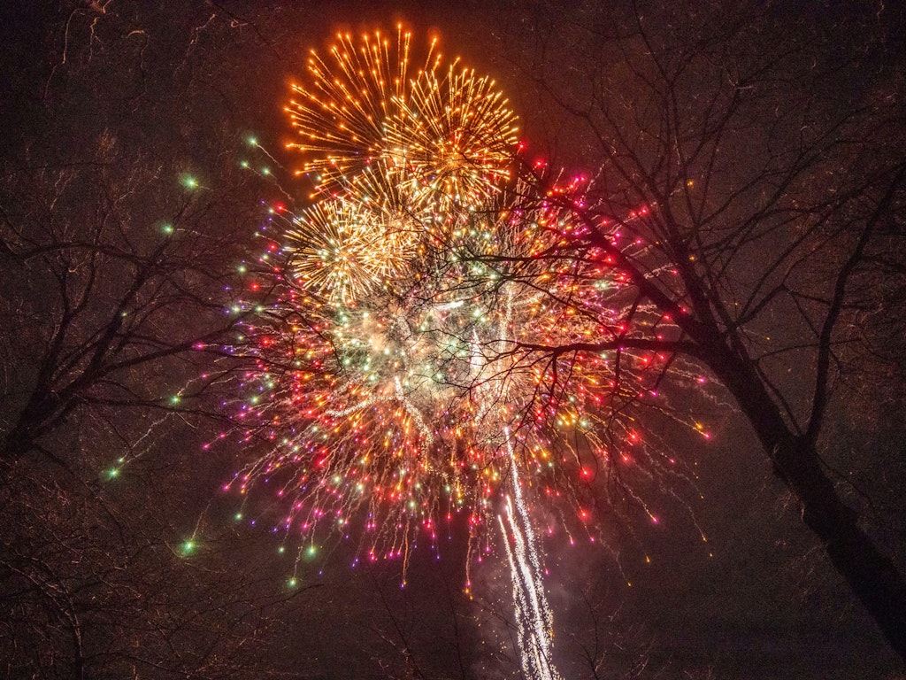 Fireworks in New York in December