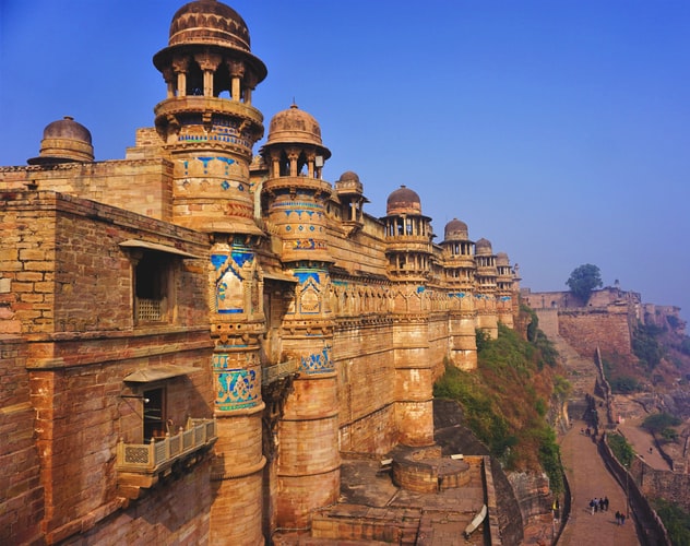 Gwalior Fort in the City of Gwalior - Madhya Pradesh - India Stock Photo -  Image of landmark, destination: 219409074